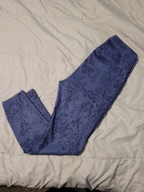 Women's High-Rise Purple Leopard Print Leggings